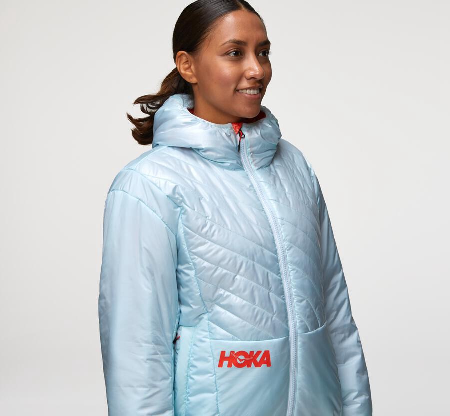 Hoka One One Puffy - Women Jackets - Blue,Australia JMX-378156